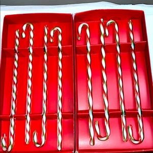 Pier 1 Glass Candy Cane Swizzle Sticks Set of 4